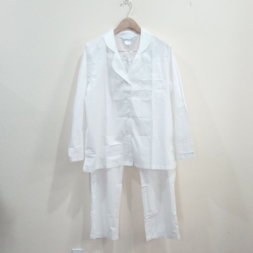 The Company Store White Cotton Pajama Set, Size XL - New!